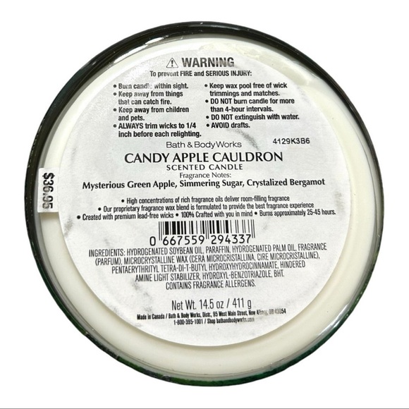 BATH AND BODY WORKS HALLOWEEN CANDY CAULDRON CANDLE AND BODY CARE SET - Picture 6 of 6